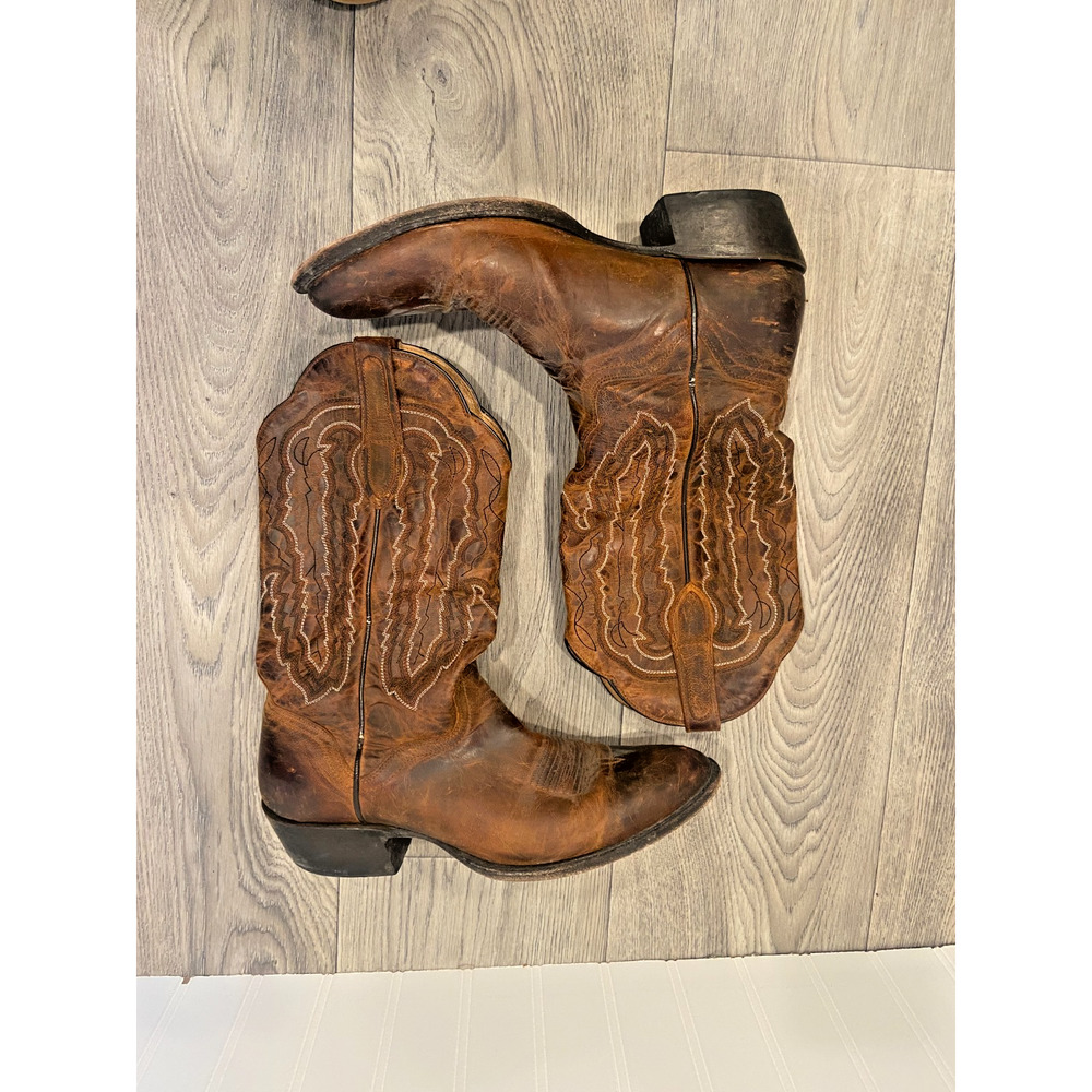 JB DILLON Cowboy Boots Women's 9.5 D Goat Leather Snip Toe Cowgirl Western